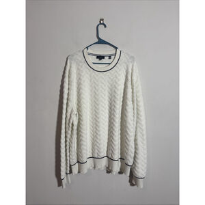 EUC MEN’S TED BAKER LONDON SWEATER VISCOSE OFF WHITE SIZE 7 CREAM WHITE